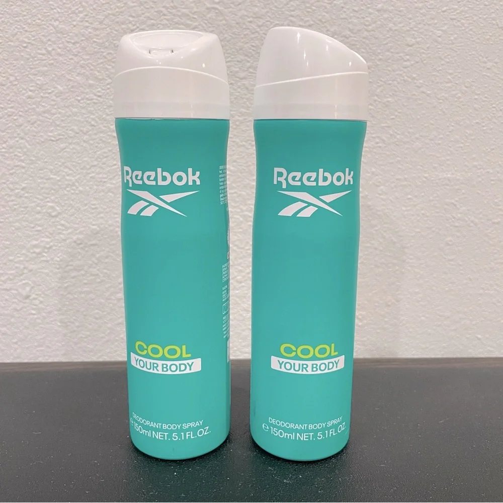 NEW Reebok Cool Your Body Deodorant Body Spray 5.1 oz Set of 2 Fresh Sport Scent
